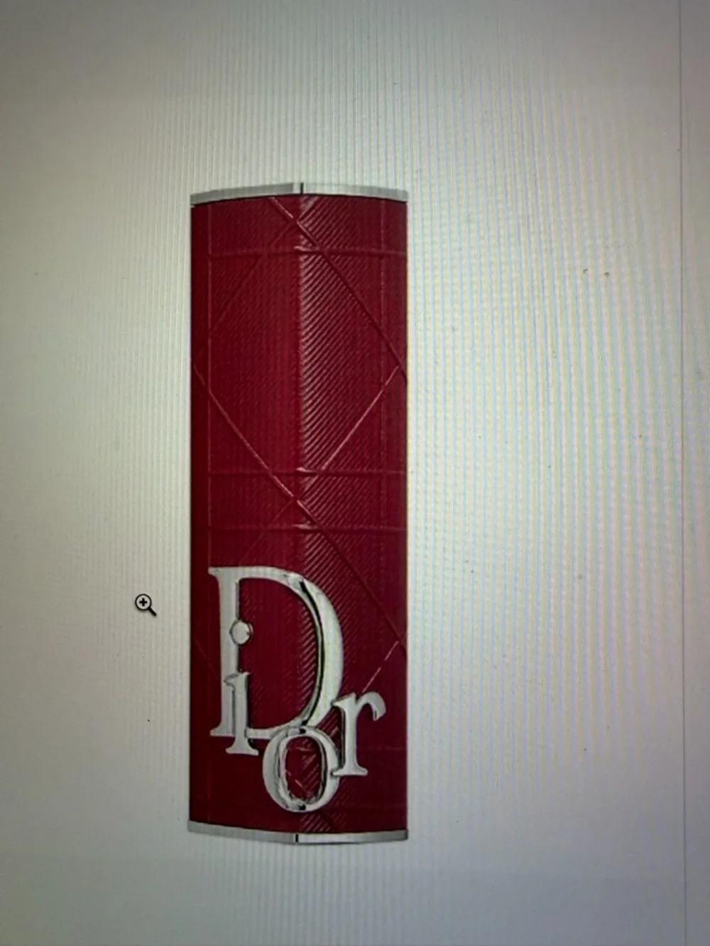 Dior Red Lip Balm Case with Silver Logo